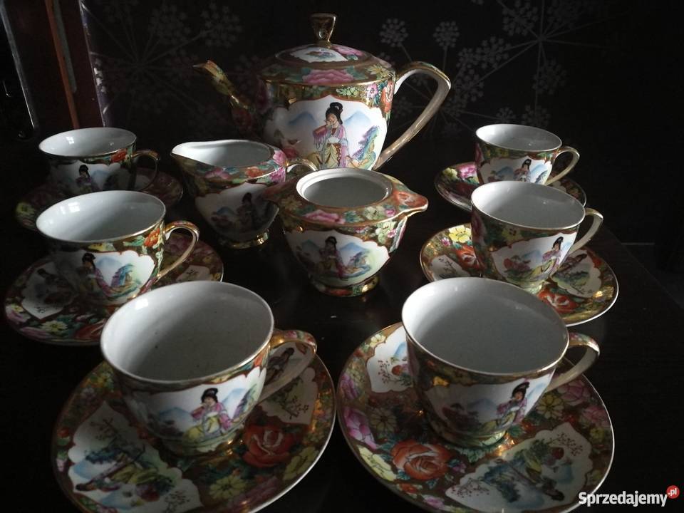 Serwis 6 osobowy Porcelana chińska zdobiona Łódź