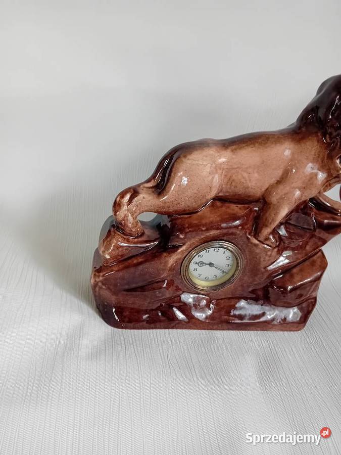 Porcelanowy Niemiecki zegar Kominkowy Antyki Elbląg