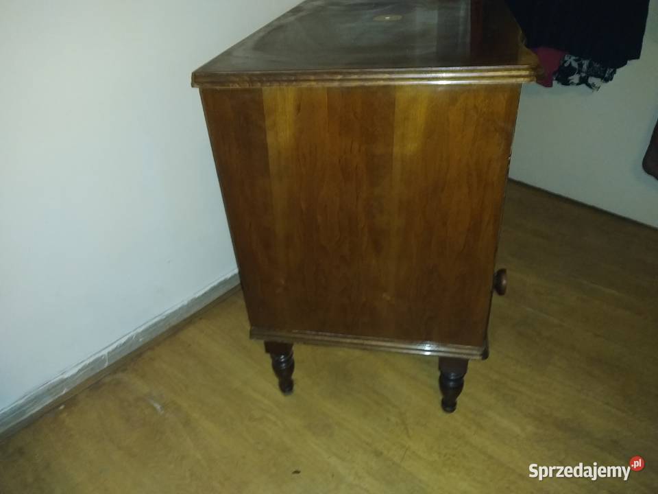 Szafka z szufladą drewniana pod telewizor z PRL 75cm