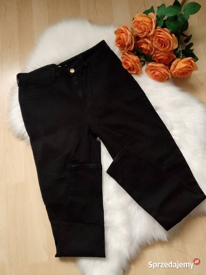 Czarne wąskie spodnie skinny ML Sinsay Inny materiał Olkusz sprzedam