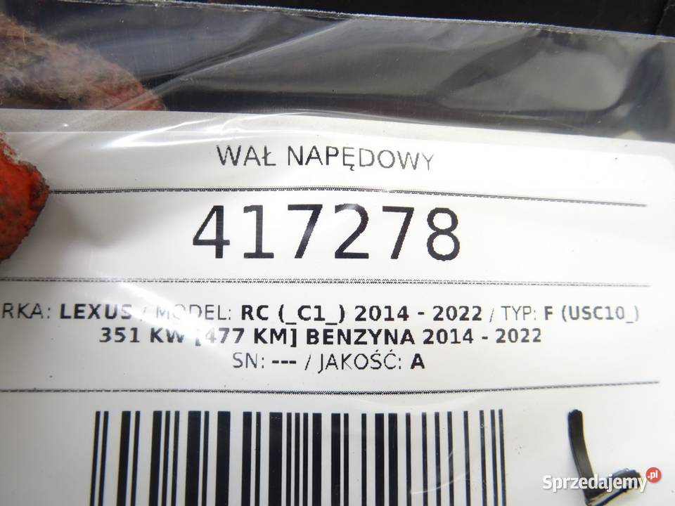 WAŁ NAPĘDOWY LEXUS RC SportowyCoupe 50 477