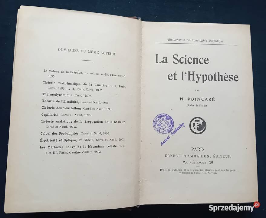 H Poincare La Science et lHypothese E Flammarion Koźminek