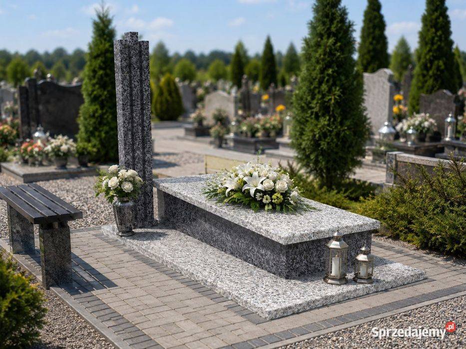 Nagrobek Granitowy Pojedynczy Premium Sarkofag z Mieleszynek