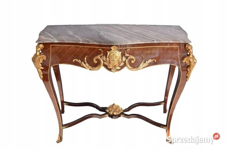 Drewniana Brązowa Konsola pod Ścianę Prezent Kraków