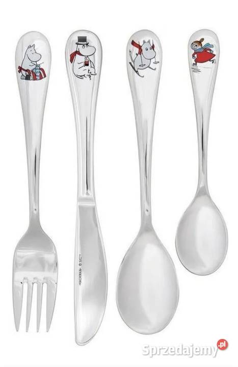 MUMINKI sztućce dzieci Zima zestaw 4 elementy Jasień