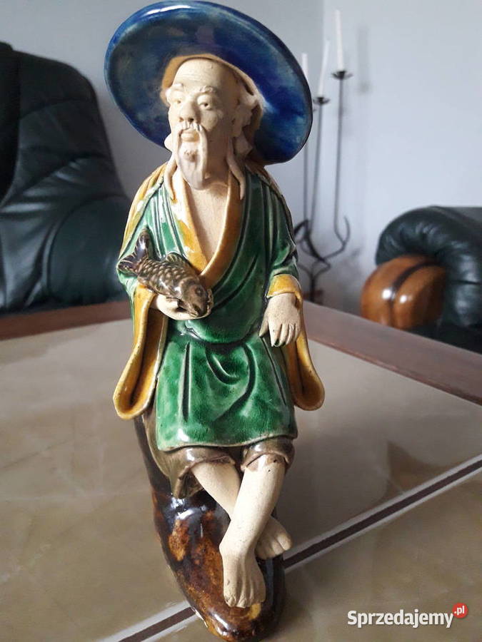 Antyk figurka chińczyka Mud Man oryginał Janów Lubelski