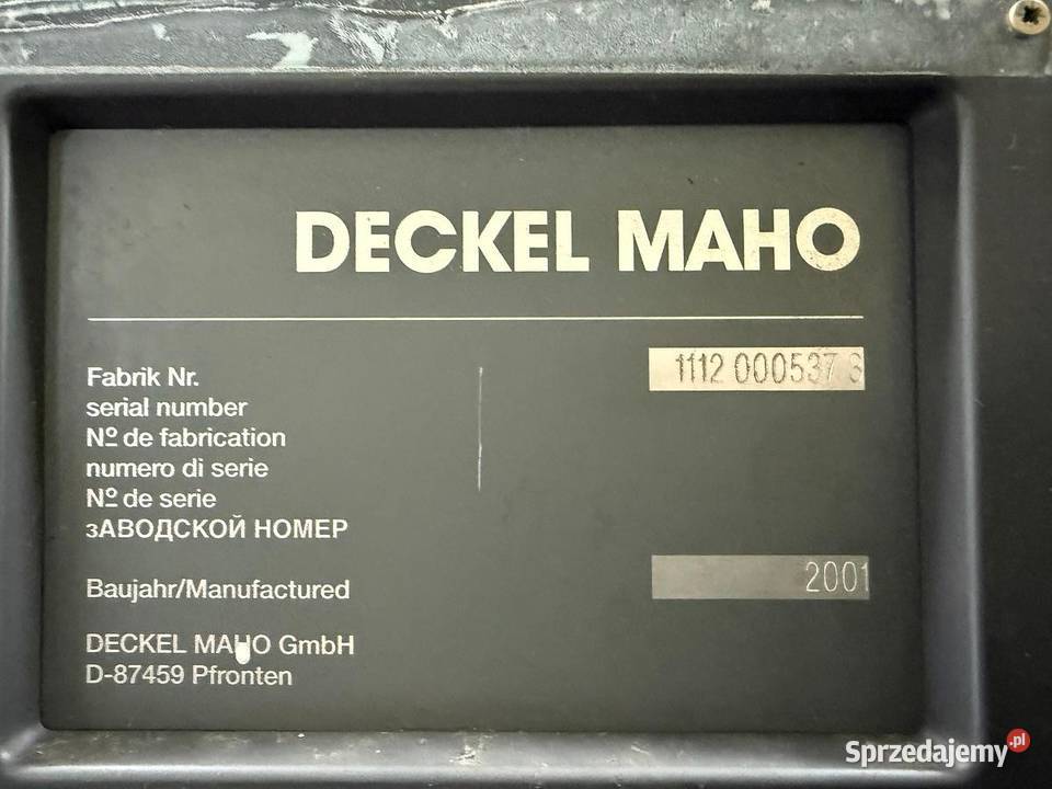 Centrum obróbcze Deckel Maho DMU 60T Tarnowskie Góry