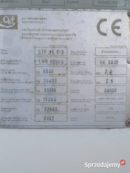 CEMENTONACZEPA FELDBINDER SPITZER 39m cysterny Myszków