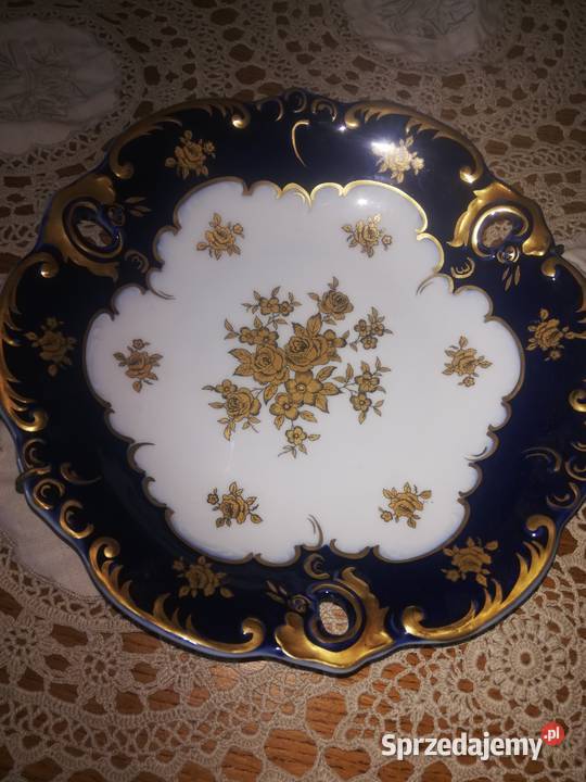 kobaltowy talerz Wallendorf Chorzew