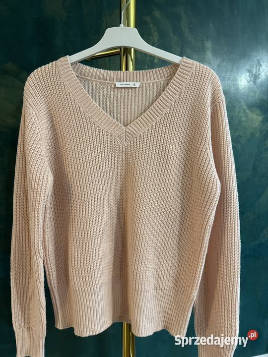Sweter damski L Terranowa róż pudrowy perełka śląskie