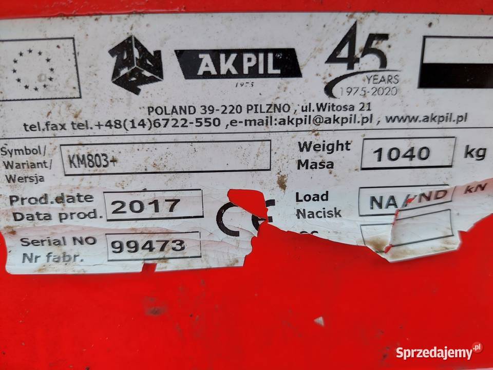 Pług obrotowy Akpil 80 31 Puławy
