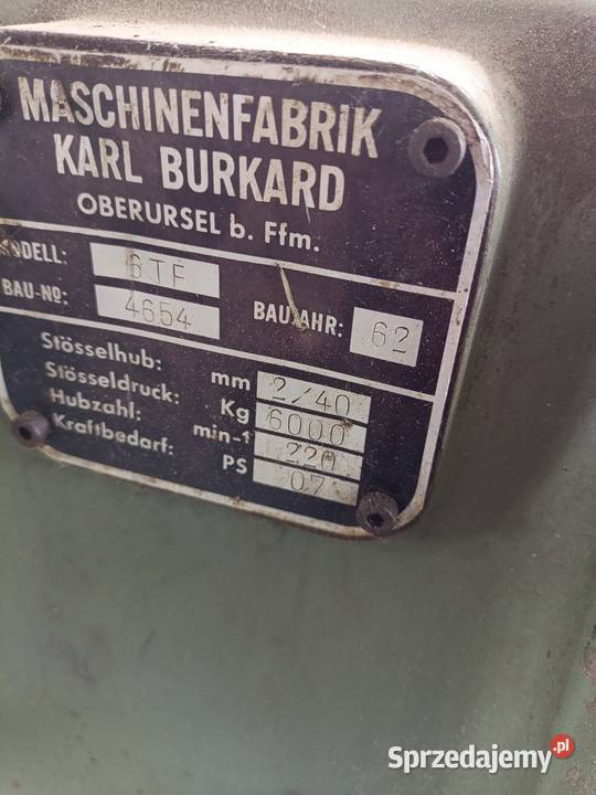 Prasa mimośrodowa 6 t ton 40 25 tokarka Produkcja Maków Podhalański sprzedam