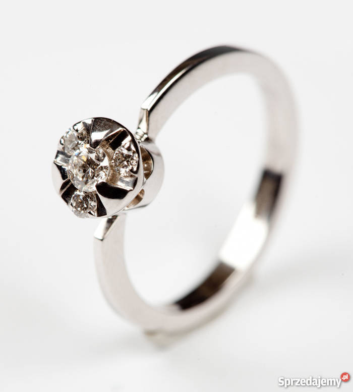 Pierścionek zaręczynowy z białego złota TYVODAR Pierścionki Warszawa