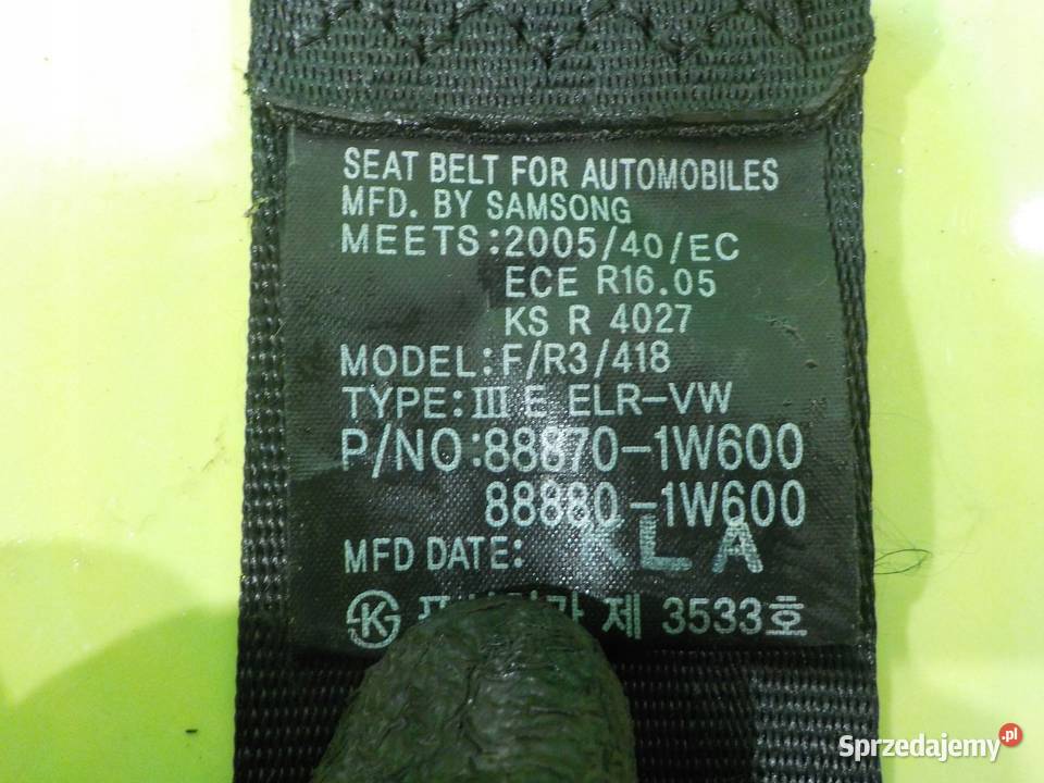 KIA RIO III LIFT 125 B 16r HB pas bezpieczenstwa Suków