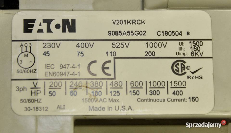 stycznik EATON V201 KRCK małopolskie Gorlice