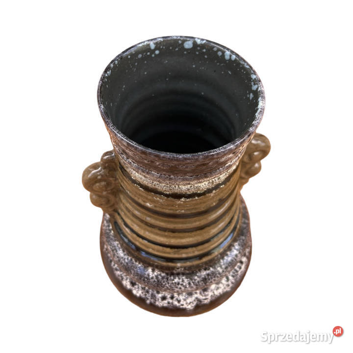 Wazon ceramiczny fat lava Strehla Keramik Niemcy brązowy Warszawa sprzedam