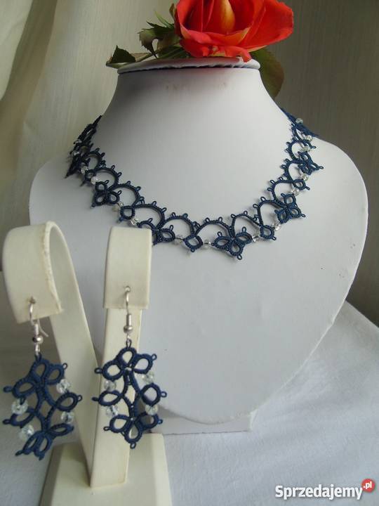 Biżuteria Frywolitkowa Wiśniowa sprzedam