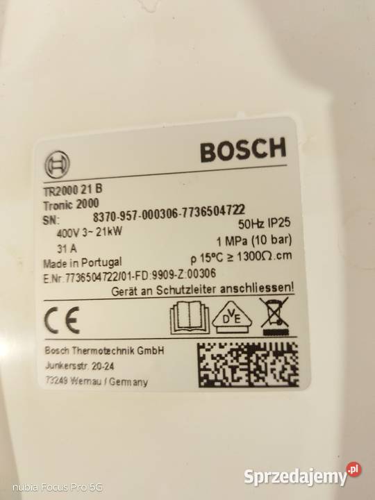 Przepływowy podgrzewacz wody Bosch TR2000 21B dolnośląskie Świdnica