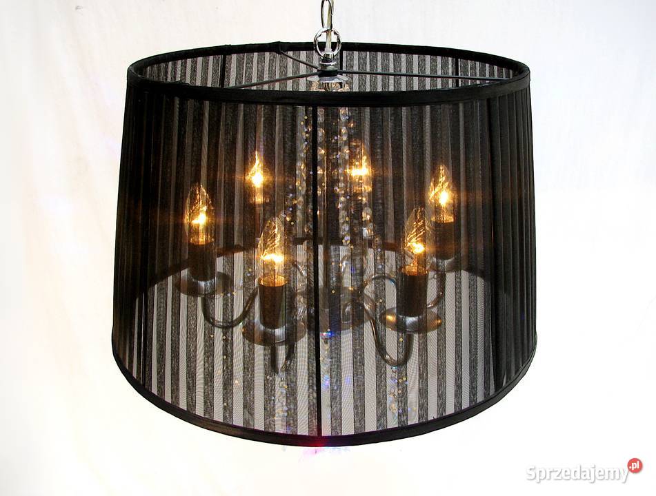 Lampa wisząca czarna kryształki III Szczecinek sprzedam