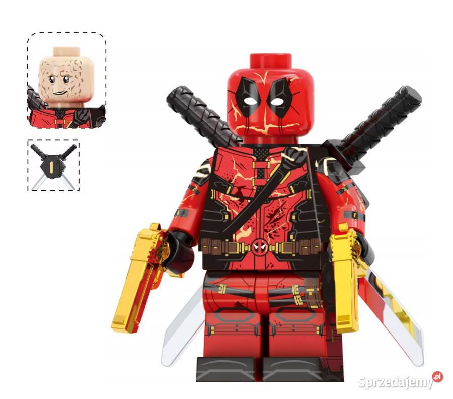 Klocki figurka ludzik DEADPOOL złote pistolety