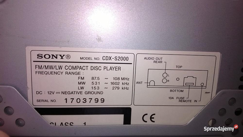 Radioodtwarzacz CD SONY model CDXS2000 Gniezno