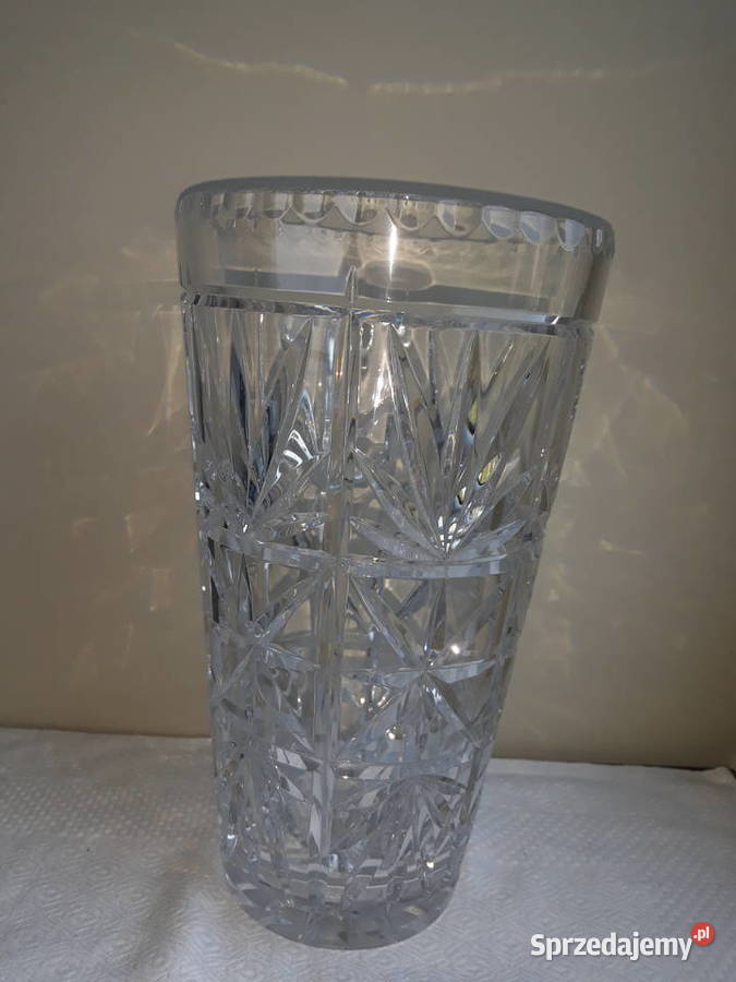 duży wysoki kryształowy wazon ciężki kryształ Gdańsk