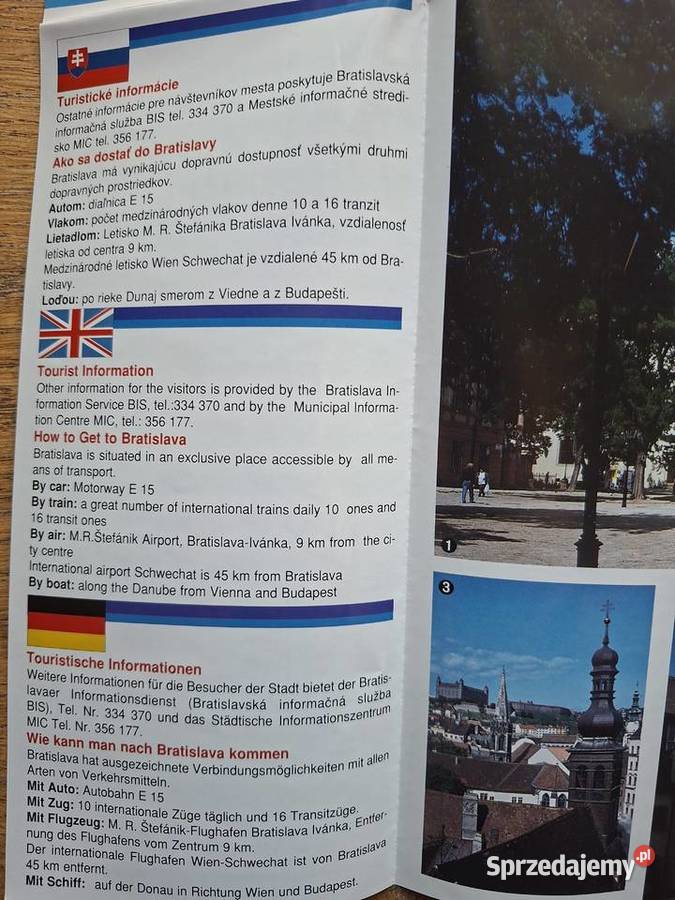 Bratislava plan miasta town plan inf turystyczny