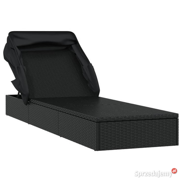 Leżak ze składanym dachem czarny 213x63x97 Warszawa