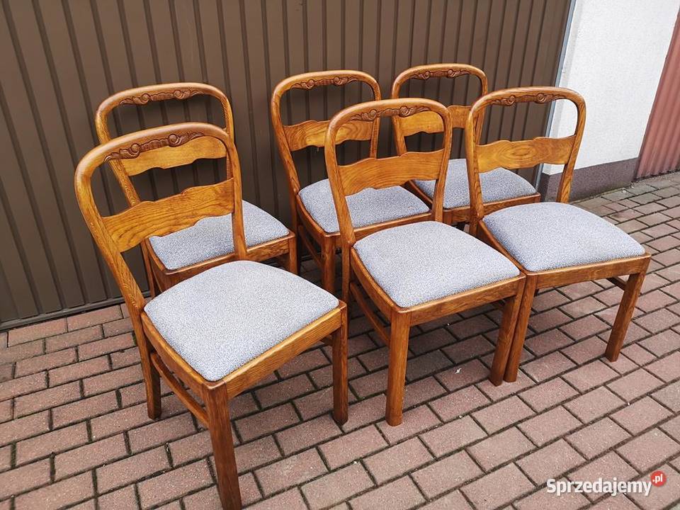 Krzesła ARTDECO Politura 6 Sztuk Stare Antyk Swarzędz