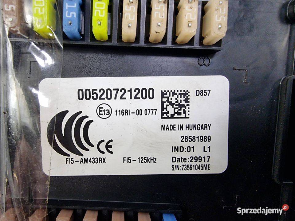 SKRZYNKA BEZPIECZNIKÓW FIAT TIPO II 00520721200 Lipno sprzedam