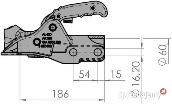 Zaczep kulowy AK351 1223428 Kamionna