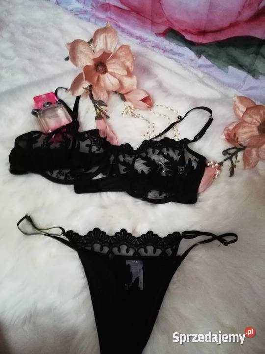 seksowny czarny komplet transparentny mazowieckie Warszawa sprzedam