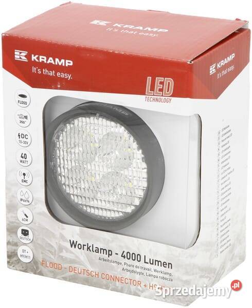 Lampa robocza LED okrągła 40W 4000lm 1030V z Kamionna