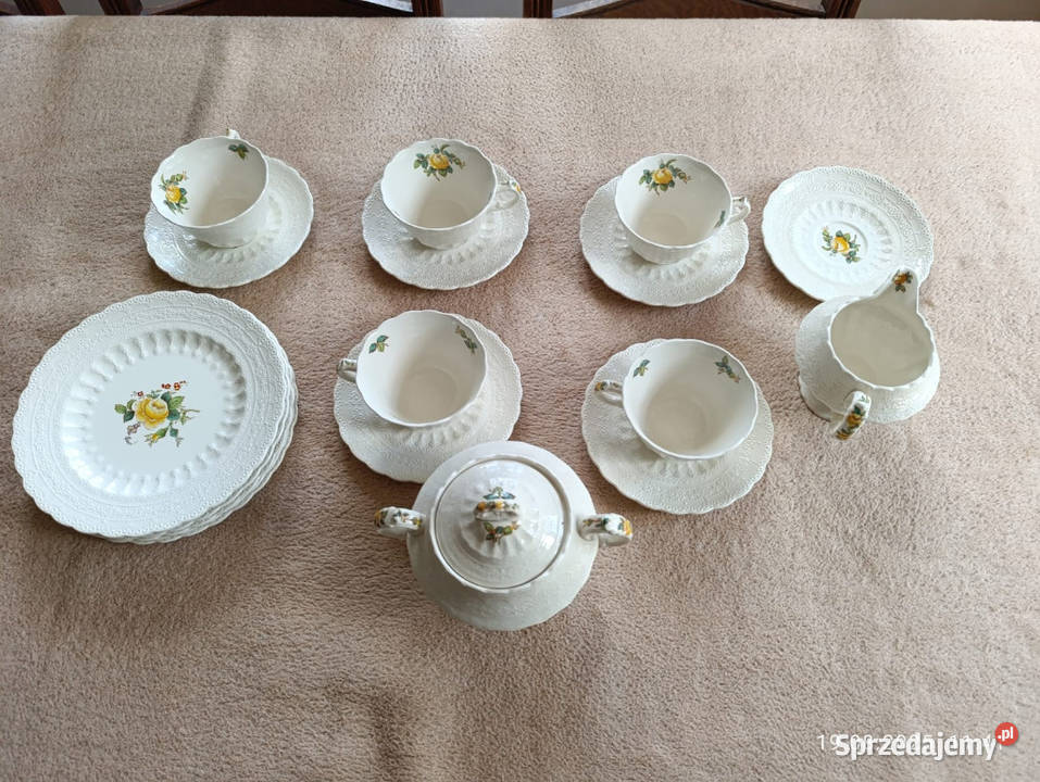 Spode Billingsley Rose komplet do herbaty Porcelana i szkło podlaskie