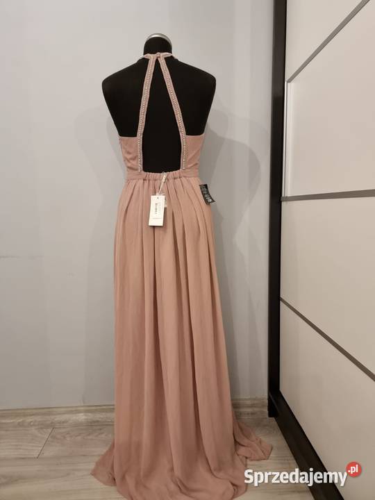Suknia wieczorowa w kolorze brudnego różu NLY Kraków sprzedam