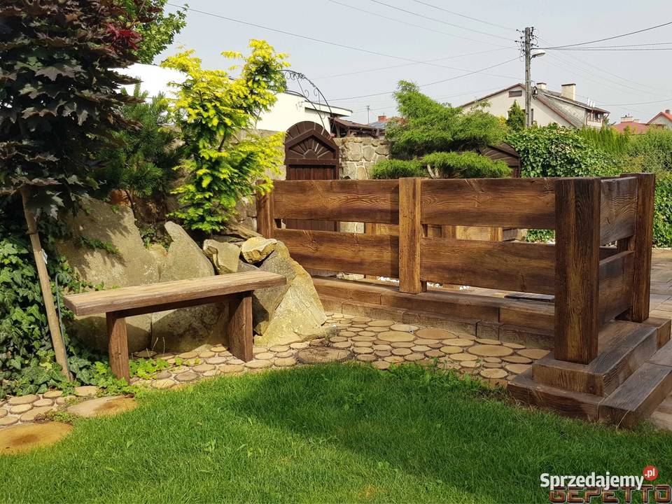 Betonowe drewno taras ścieżka ogrodzenie kostka Bielany Wrocławskie