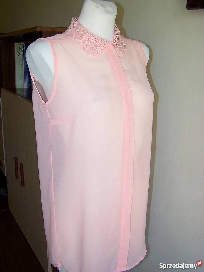 Tunika Mgiełka z Koronką Pudrowy Róż Atmosphere Bluzki i koszule