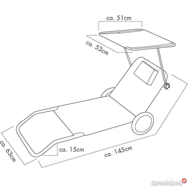 LEŻAK OGRODOWY NIEMIECKA JAKOŚĆ NA KÓŁKACH z Pozostałe dolnośląskie