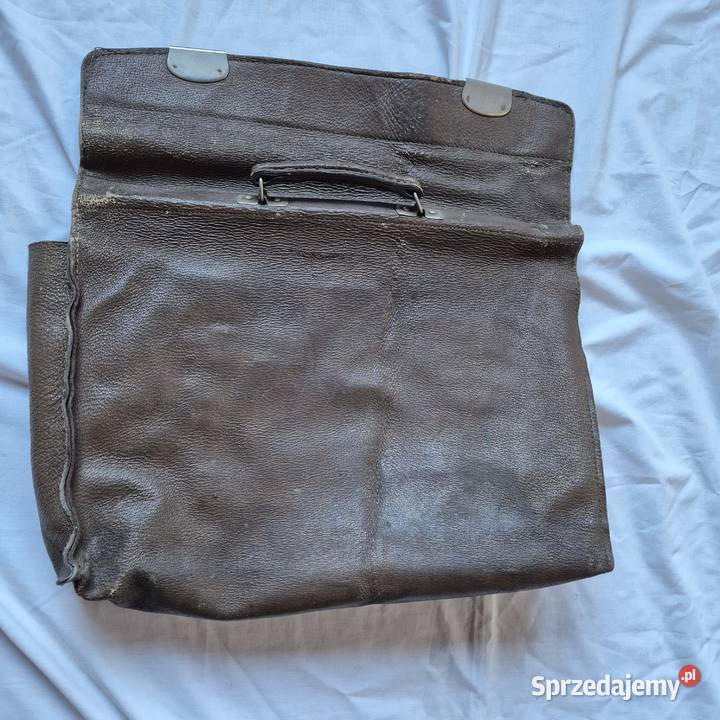 Stara teczka skórzana vintage prl małopolskie Brzesko