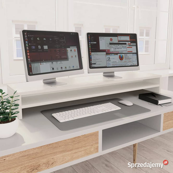 Podstawka na monitor biała 100x24x13 materiał Warszawa