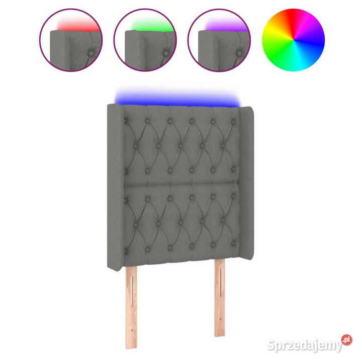 Zagłówek do łóżka z LED ciemnoszary 83x16x118128 Warszawa