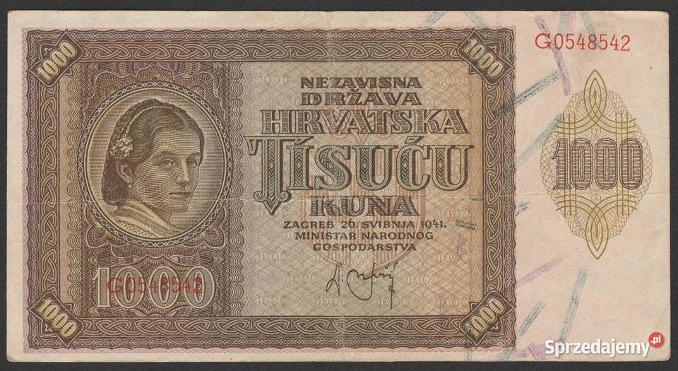Chorwacja 1000 kuna 1941 G stan 2 sprzedam