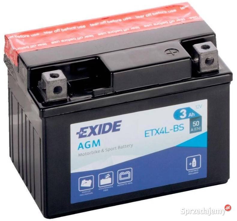 Akumulator motocyklowy EXIDE ETX4LBS YTX4LBS 12V Wałbrzych