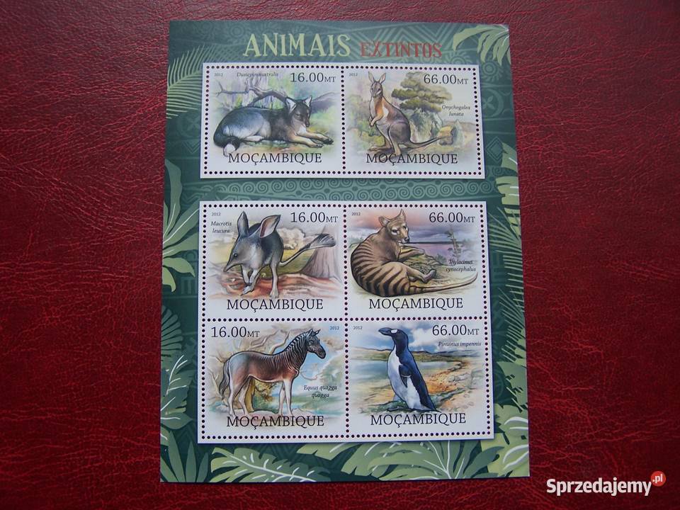 Mozambik 2012 MNH Fauna Wymarłe zwierzęta Tychy
