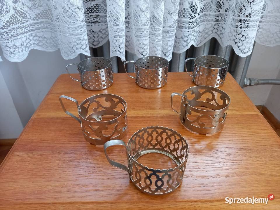 Koszyczki do szklanek z czasów PRL 6 sztuk lubelskie