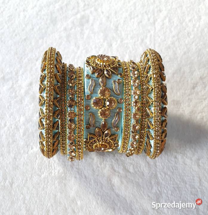 Indyjskie orientalne bransoletki bangle turkus Szczecin