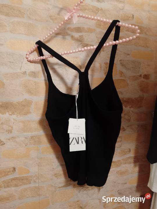 38M ZARA Czarna Bluzka bokserka top z Madrytu czarny Kraków