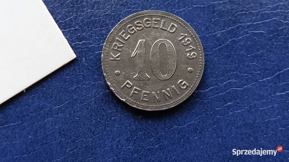 Stare monety 10 fenig 1919 Bottrop Niemcy Numizmatyka Lesko