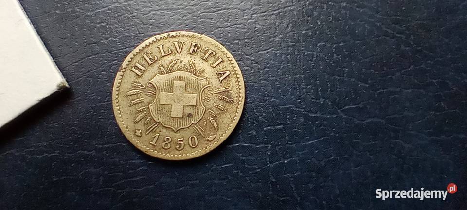 Stare monety 5 rappen 1850 Szwajcaria srebro Lesko