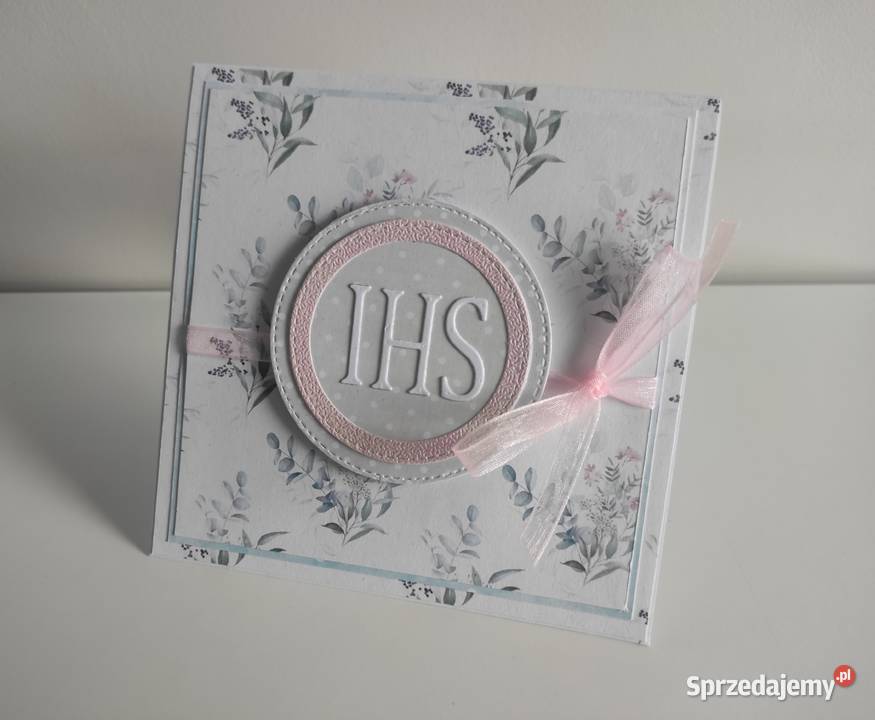 Kartka ręcznie robiona na Komunię Świętą Łódź